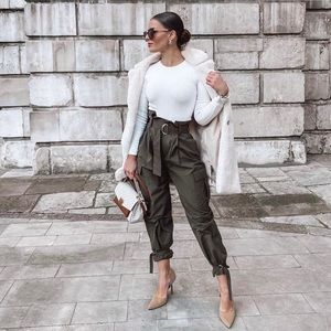 Zara belted cargo pants